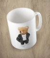 Biały kubek bear doll sport