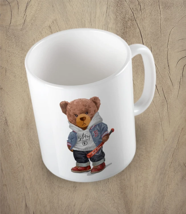 Biały kubek bear doll