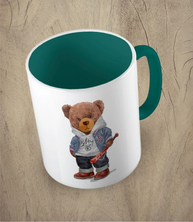 Ciemnozielony kubek bear doll