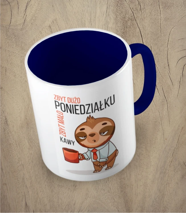 granatowy kubek zbyt dużo poniedziałków