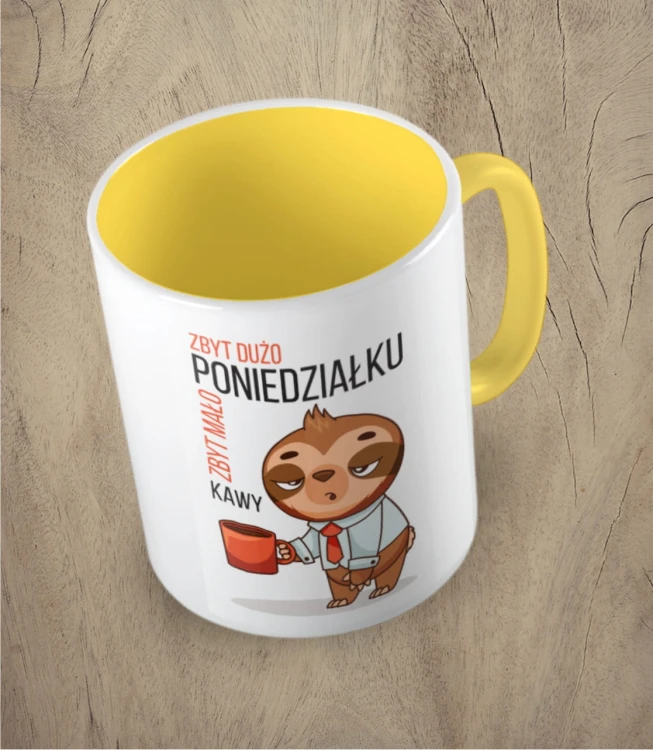żółty kubek zbyt dużo poniedziałków