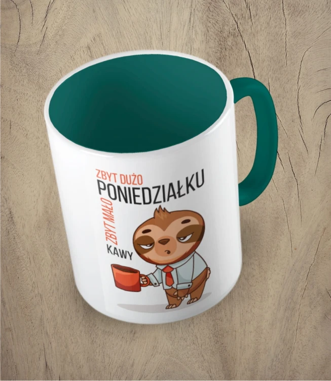 ciemnozielony kubek zbyt dużo poniedziałków