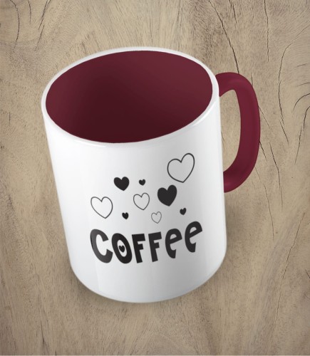 Bordowy kubek coffee
