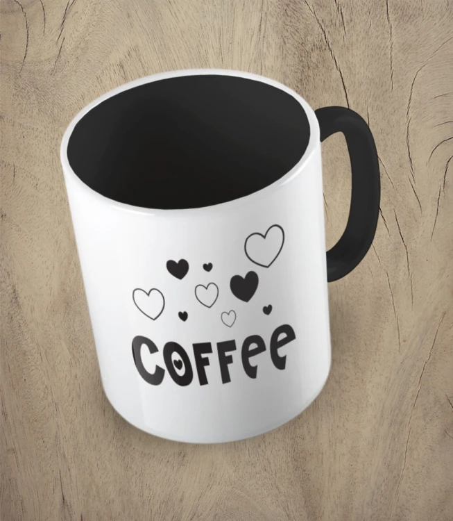 Czarny kubek coffee