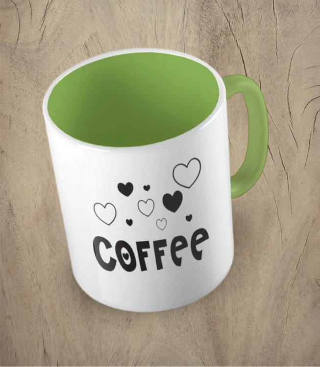 Jasnozielony kubek coffee