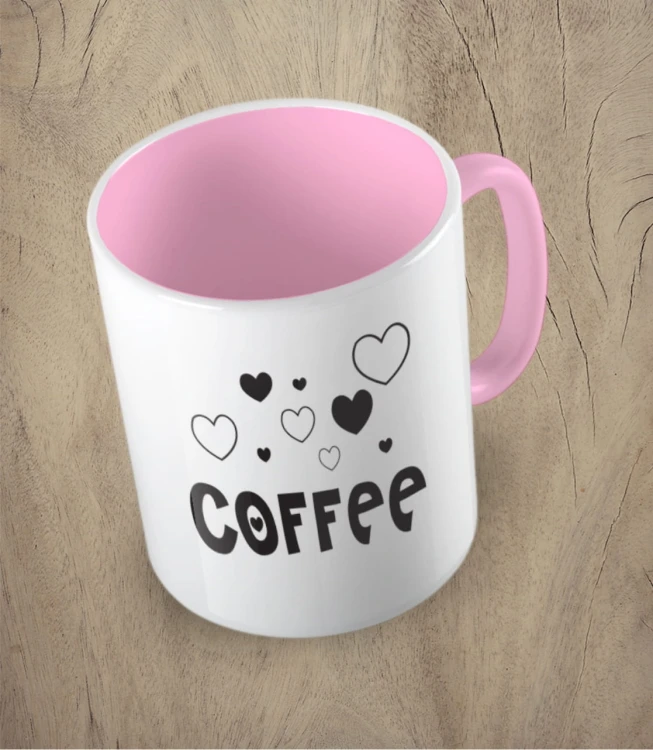 Różowy kubek coffee
