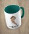 Ciemnozielony kubek cat meow paper
