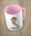 Różowy kubek cat meow paper