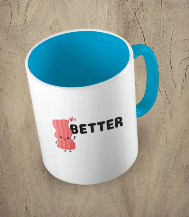 Błękitny kubek better together bacon