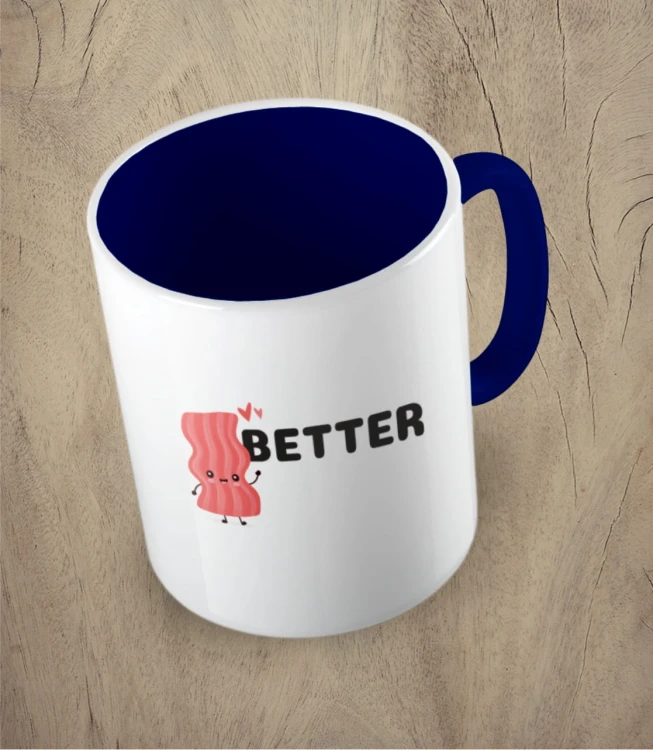 Granatowy kubek better together bacon