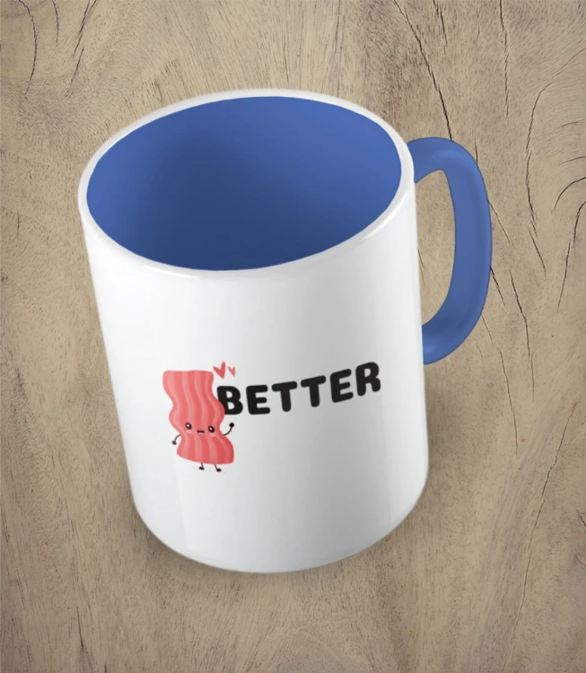 Niebieski kubek better together bacon