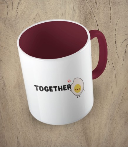 Bordowy kubek better together egg