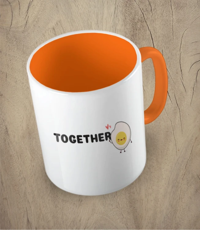 Pomarańczowy kubek better together egg