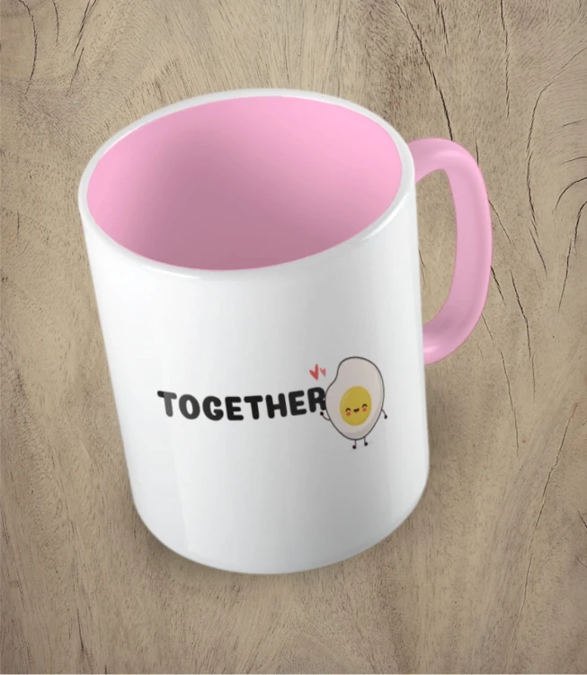 Różowy kubek better together egg