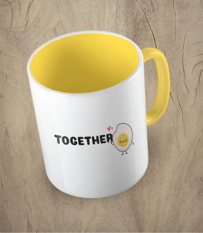 Żółty kubek better together egg
