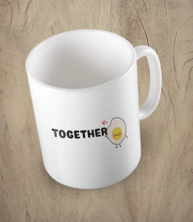 Biały kubek better together egg