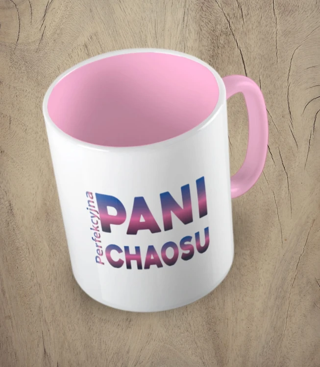 Różowy kubek perfekcyjna pani chaosu