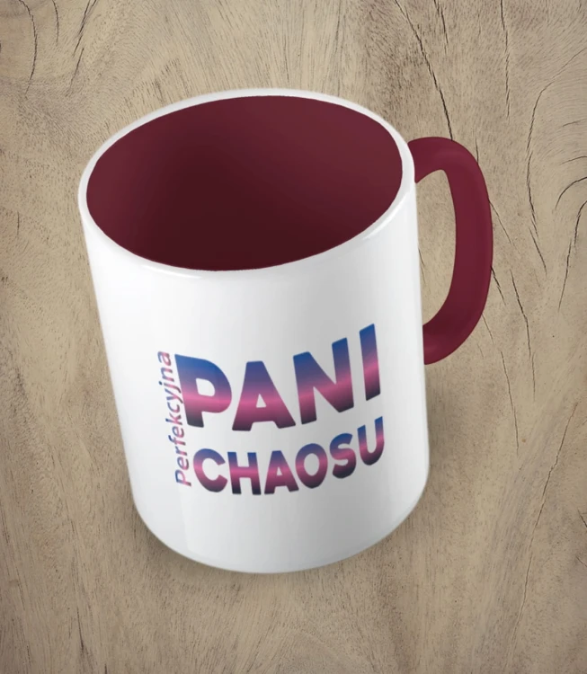 Bordowy kubek perfekcyjna pani chaosu