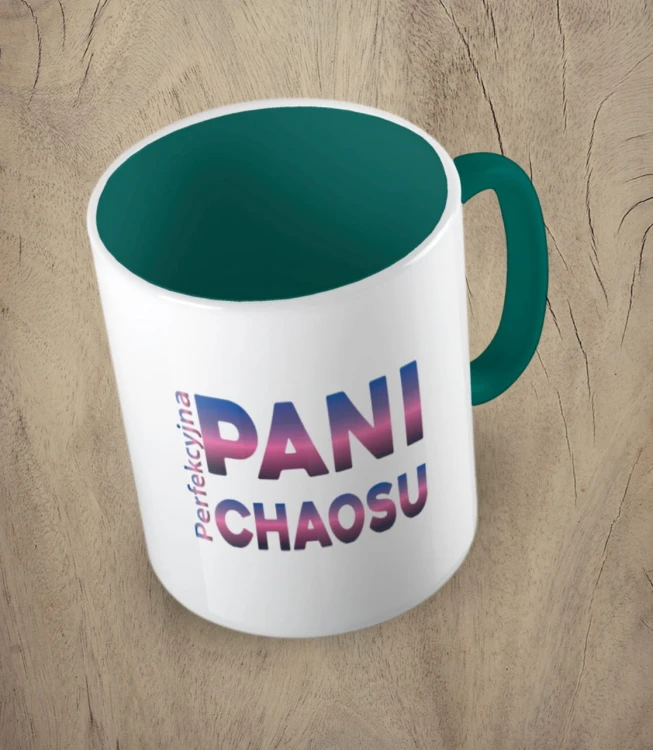 Ciemnozielony kubek perfekcyjna pani chaosu