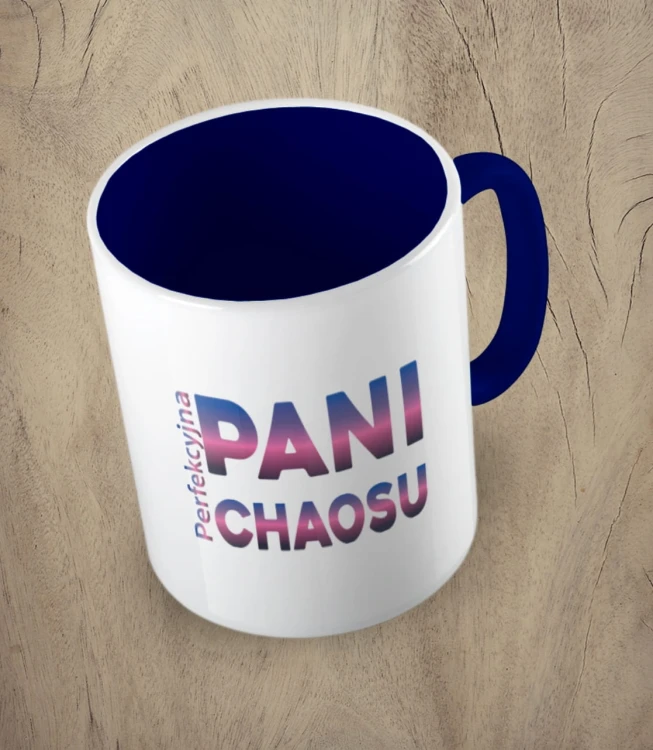 Granatowy kubek perfekcyjna pani chaosu