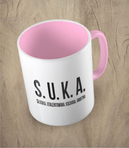 Różowy kubek suka
