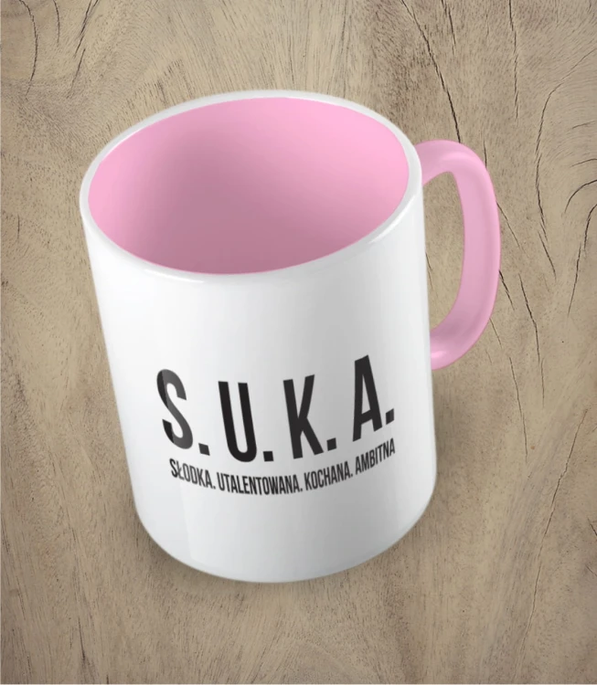 Różowy kubek suka