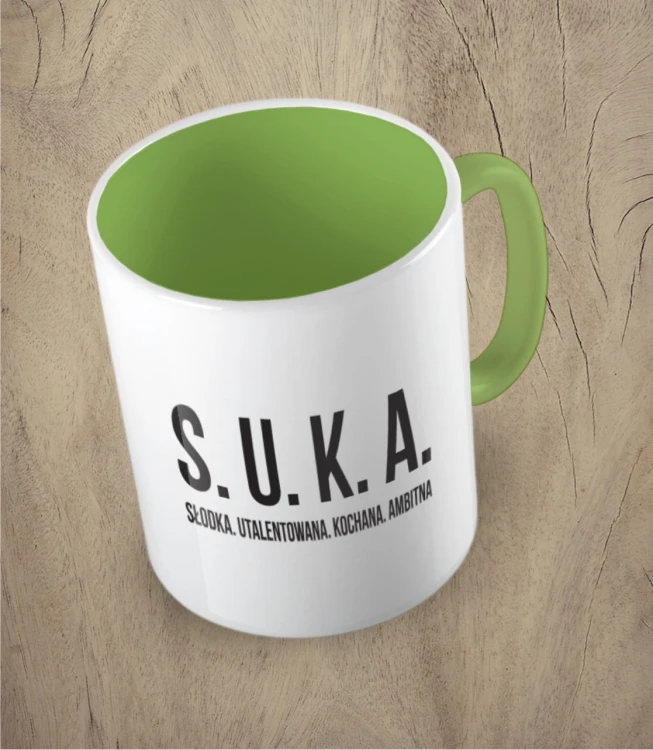 Jasnozielony kubek suka