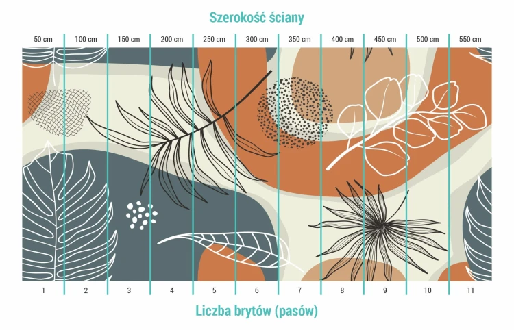 Bryty w graficznej tapecie tropikalne liście
