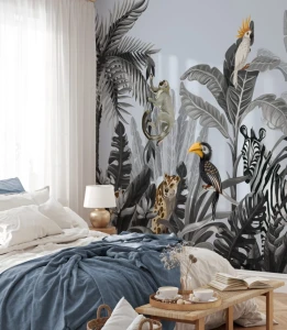 Fototapeta jungle trees and animals