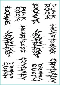 Tatuaże tymczasowe dark lettering tattoo