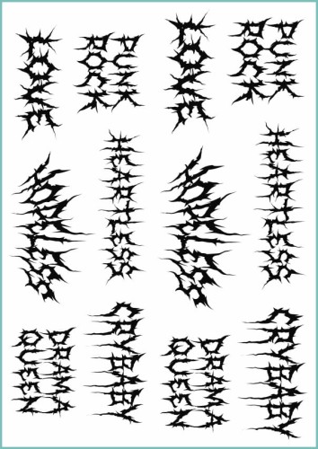 Czarne tatuaże tymczasowe dark lettering tattoo