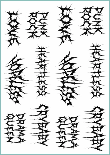 Czarne tatuaże tymczasowe dark lettering tattoo