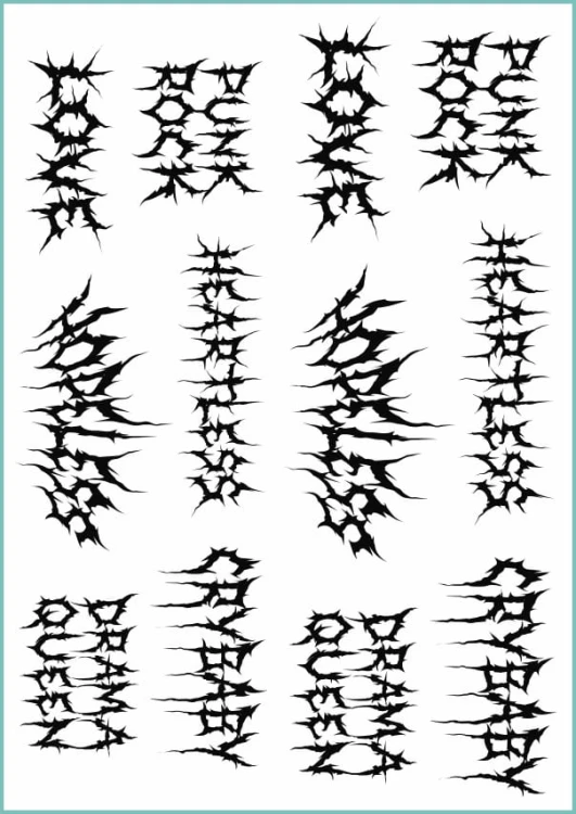 Czarne tatuaże tymczasowe dark lettering tattoo