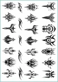 Czarne tatuaże tymczasowe ethnic shapes in gothic style