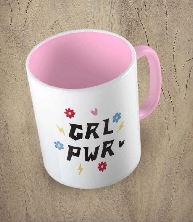 Różowy kubek girl power