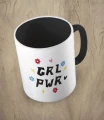 Czarny kubek girl power