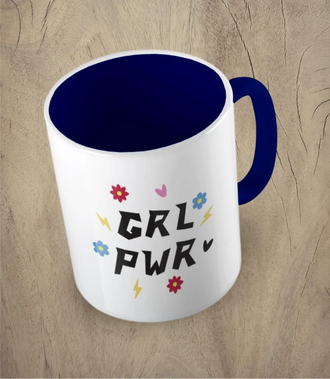 Granatowy kubek girl power