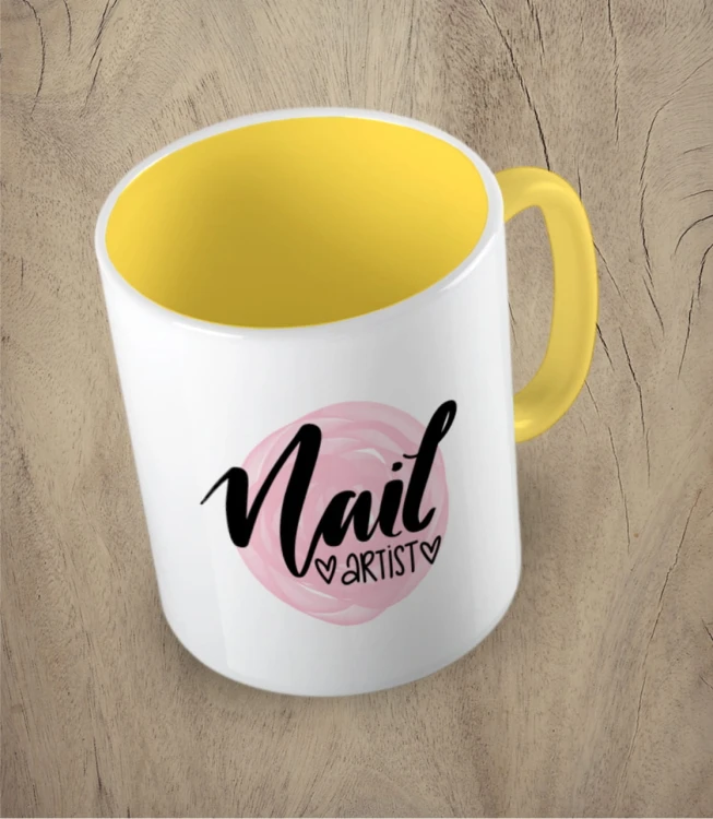 Żółty kubek nail artist