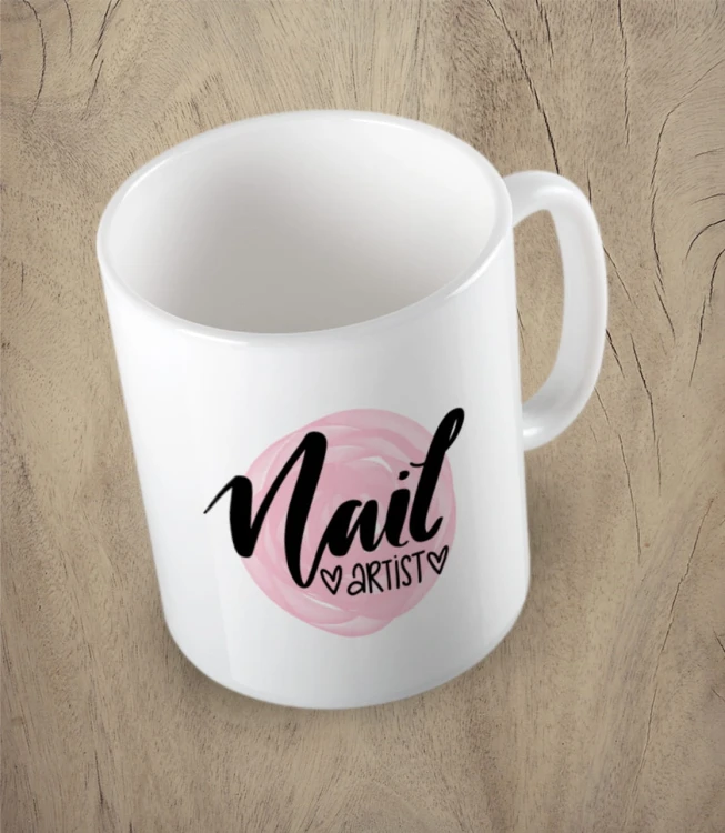 Biały kubek nail artist