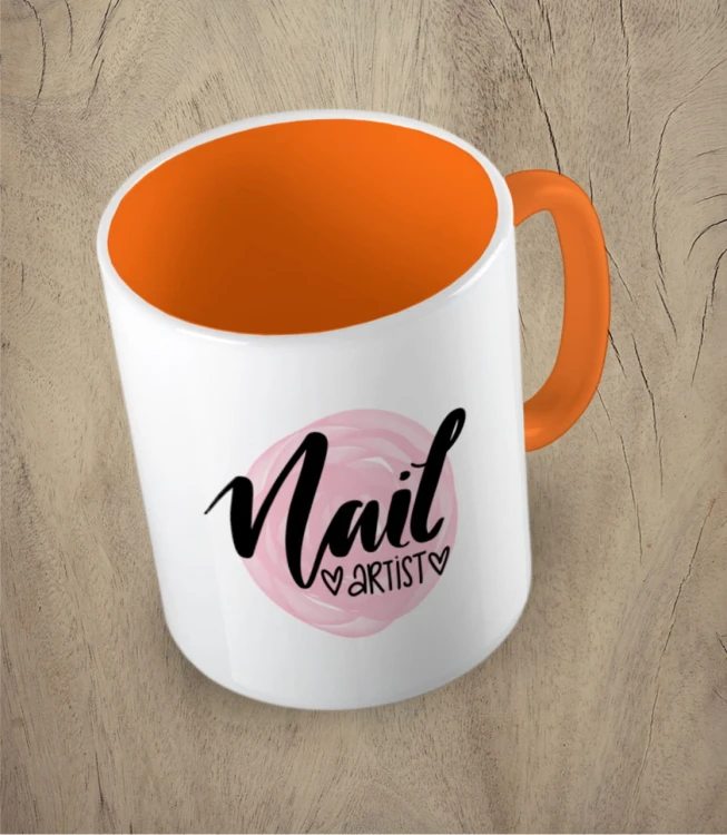 Pomarańczowy kubek nail artist
