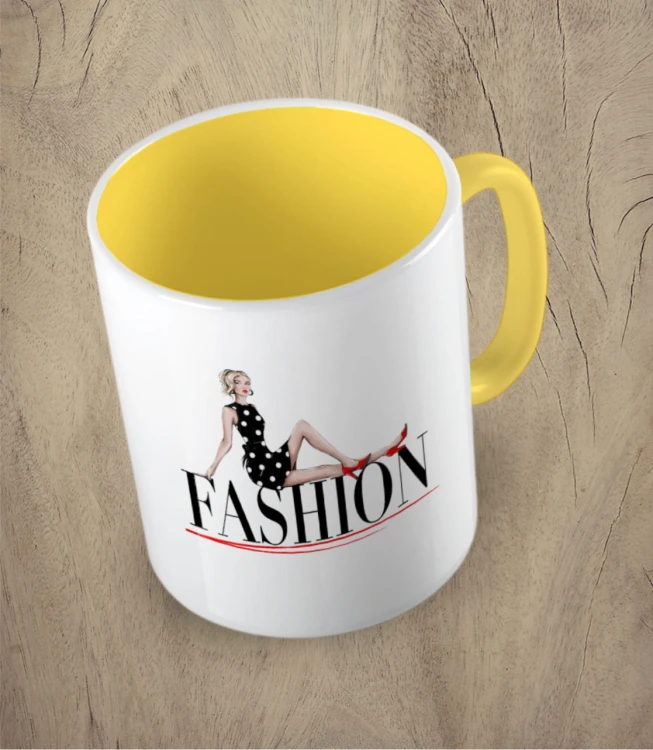 Żółty kubek fashion