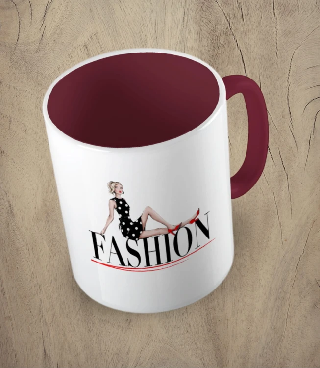 Bordowy kubek fashion