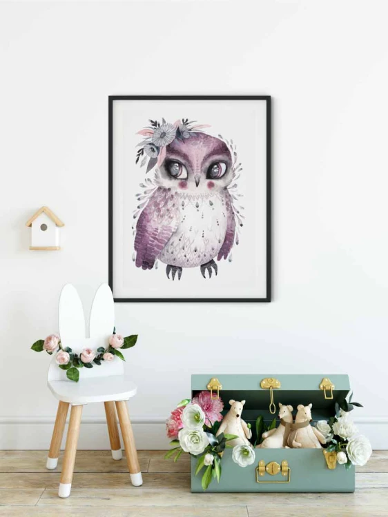 Plakat boho sowa - wizualizacja