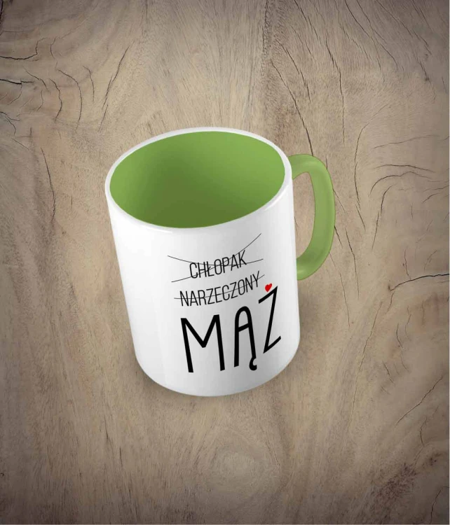 Kubek "mąż" - jasnozielony