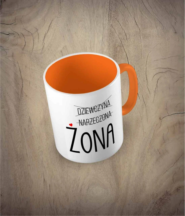 Kubek ŻONA - pomarańczowy