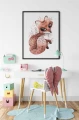 Plakat boho lisek - wizualizacja