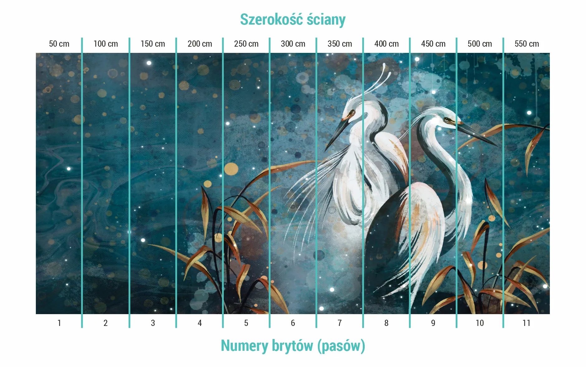 Podział na bryty w tapecie ptaki stojące w liściach