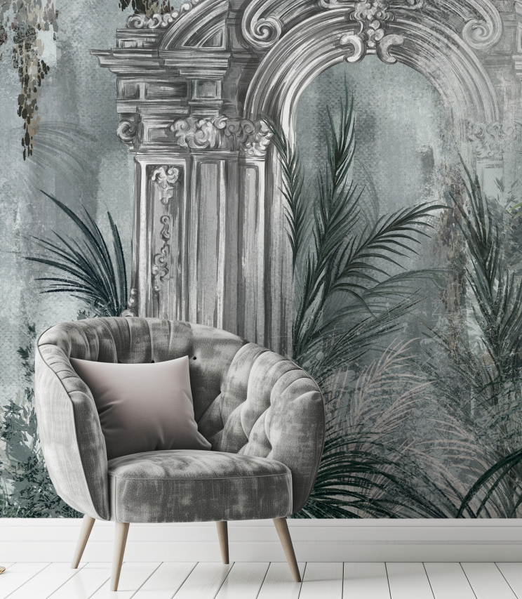 Fototapeta watercolor tropics with columns