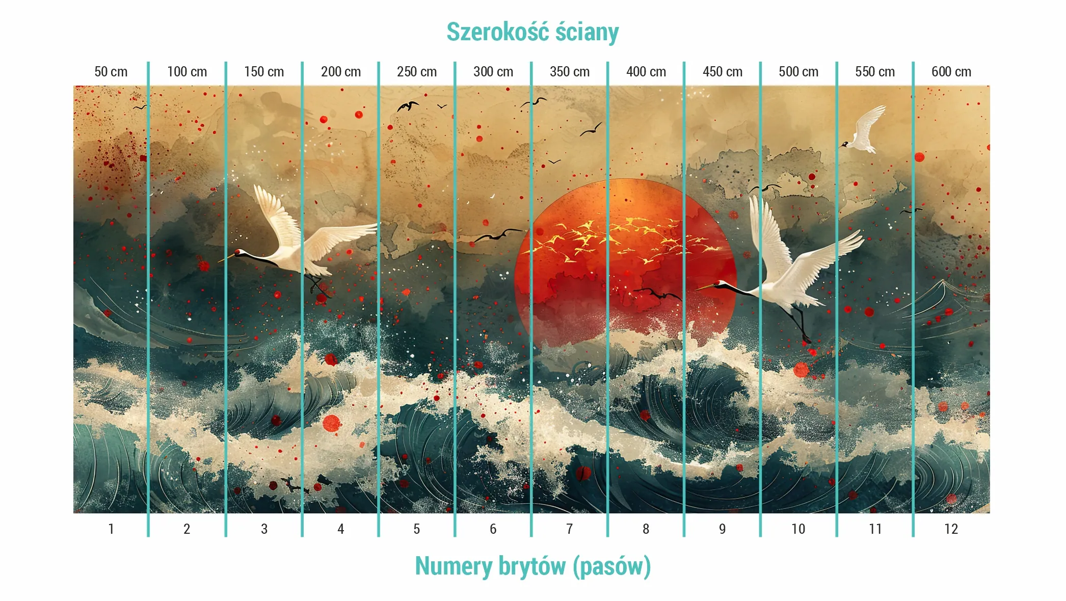 Podział na bryty na tapecie cranes over the ocean