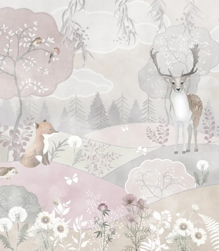 Fototapeta zwierzęta z bajkowego lasu